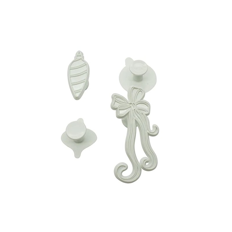 Yolli Christmas Baubles and Ribbon/Bow Fondant Cutter Set - 1