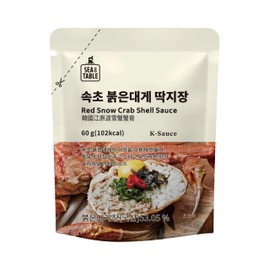 Korean Red Snow Crab Shell Sauce (60g x 5packs) – Korean Crab Meat Bibimbap Sauce with 55% Sokcho Red Snow Crab Guts, Rich & Addictive Flavor, Smooth Texture, Versatile Use
