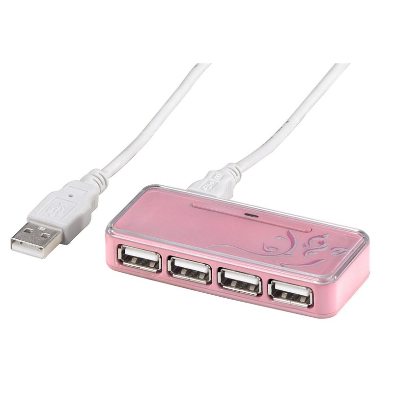 Hama "EMERGING" USB HUB 1:4, Pearl Pink