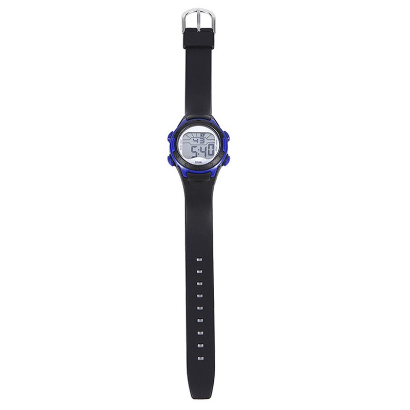 Electronic Watch Children Sports 3ATM Waterproof PU Strap Wrist WatchBlack