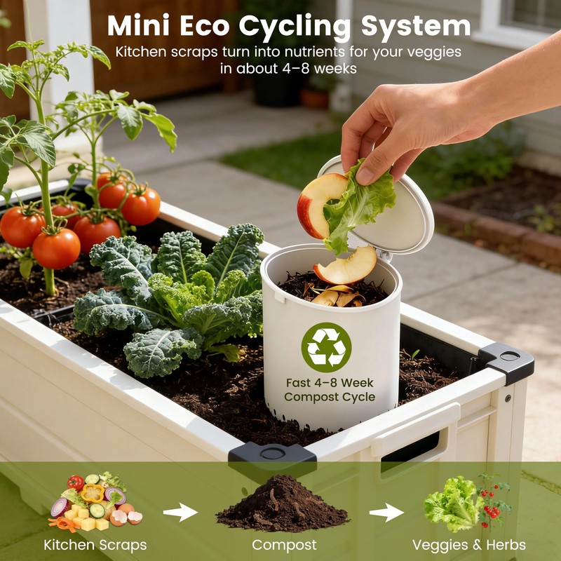 Underground Kitchen Food Waste Compost Bin, Mini Worm Farm Vermicomposting