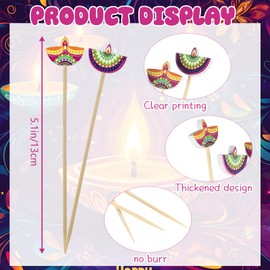 200Pcs Diwali Cocktail Picks, Lights Party Deepavali Decorations Festival for Indian Light Party Supplies