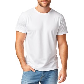 Silenroar Crewneck Tshirts Men, Plain T Shirts Relaxed Fit, Basic Tees Soft(White,S)