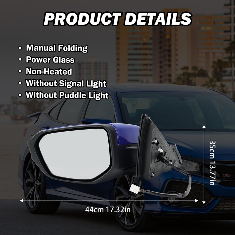 MOFOAP Passenger Side Door Mirror For 2016 2017 2018 2019
