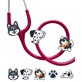 Plifal 5 Pieces Stethoscope Charms Tag for Nurse - Cute Dog Paw Black Stethoscope Charm Label Fit for Littmann Funny Accessories, Present for Pediatric Doctor, Medical Worker, Nursing Graduation