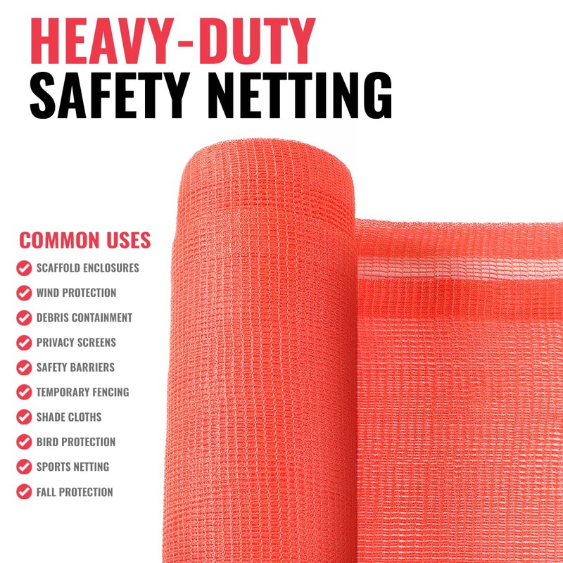SEALTECH Heavy Duty Safety Debris Netting Rolls - Fire Retardant,1/16"