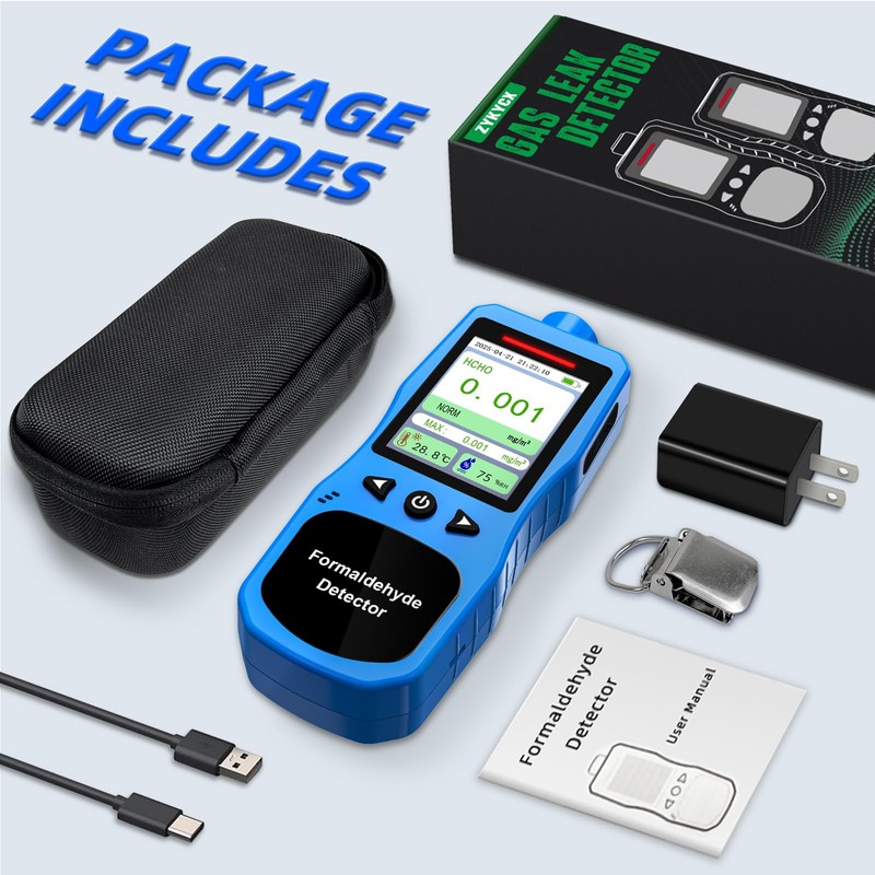 ZYKYCX Formaldehyde Detector, Rechargeable HCHO Monitor with Vibration, Visual &