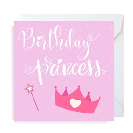 Second Ave Pink Princess Baby Children's Square Card For Girl Birthday