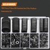 900 Pieces Black Zinc, HELIFOUNER Flat Washers Assorted Kit, Flat