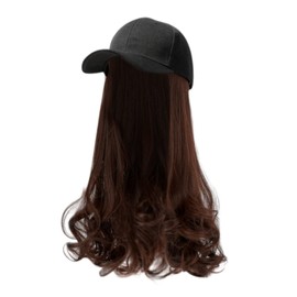Baseball Cap with Hair Extensions, Synthetic Hair Wig, Baseball Cap with Attached Hair, Kinky Curly Adjustable Wave Hairpiece with Baseball Cap, Cap Wig for Baseball Cap Boys, 2-b, One Size Fits All