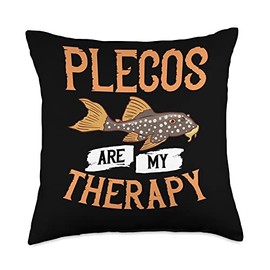 Plecostomus Pleco Fish Aquarium Food Tank Zebra Cave Throw Pillow, 18x18, Multicolor