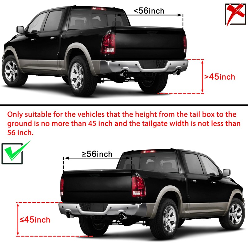 KEWISAUTO Foldable Pickup Truck Tailgate Ladder, 45" Heavy Duty Universal