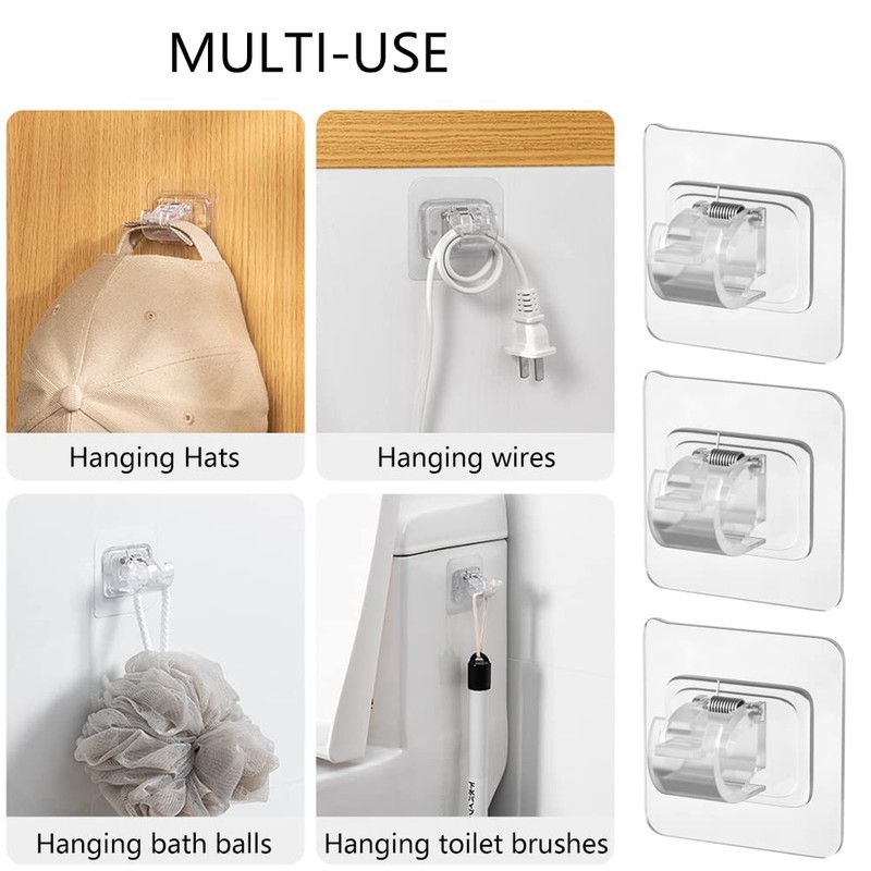 8 Pcs Adhesive Curtain Rod Holder Hooks Self-Adhesive Curtain Rod