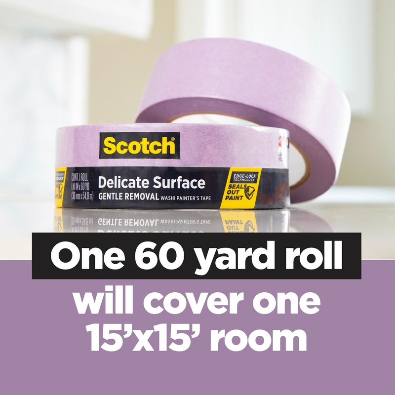 Scotch Delicate Surface Painter's Tape, Purple, Masking Tape Protects Delicate