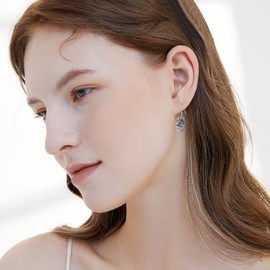 VENACOLY Dragon Earrings 925 Sterling Silver Gothic Labradorite Earrings Dragon Jewelry for Women Men