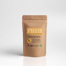 Strength & Spices Psoriasis Relief Skin Care Supplements, Immune System Booster with 31 Powerful Ingredients and Amino Acids, Soothes Red, Flaky Skin, 1000 mg, 60 Vegan Capsules, Refill