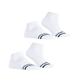 ESPRIT Men's Accent Stripe Multipack M Sn Cotton Short Patterned Trainer Socks (Pack of 2), White 2000