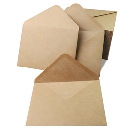 Pack of 100 Kraft Paper Envelopes with DIY Kraft Paper Envelopes B6 Envelopes Without Window for Birthday Cards Weddings Thank You Cards Greeting Cards