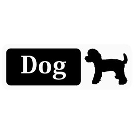 Dog in Car "Poodle" Banner Type Car Sticker (Back For Narrow, SUV, Sports Wagon) (Magnetic) (White) (5.2 cm X 14.8 cm) B12
