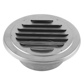 Round Air Vent Grill, Stainless Steel Through Wall Dryer Vent Cover Air Vent Grill Cover Flat Louver with Fly Screen
