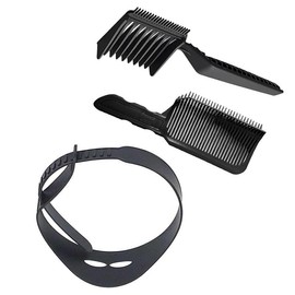 Barber Fade Combs Barber Combs with Fade Hair Trimming Guide, 3Pcs Fade Comb Professional Hair Cutting Comb Barber Cutting Comb,Fade Comb Blend Comb,Professional Curved Positioning Comb for Men (Black)