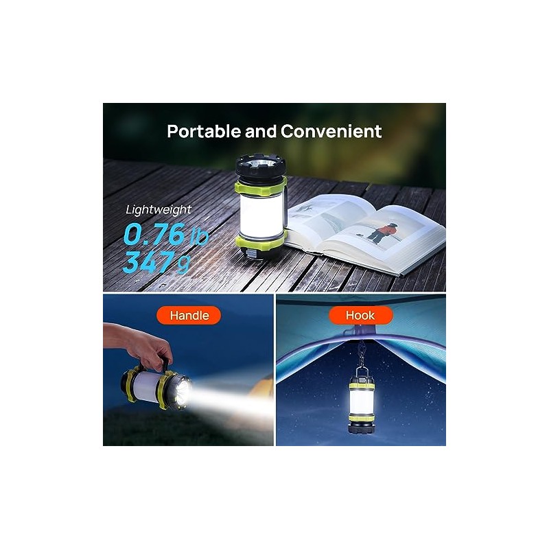 2 Pack Rechargeable LED Camping Lanterns with Multiple Light Modes