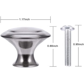 VIPMOON 6 Pack Cabinet Door Knobs Brushed Nickel Round Drawer Handle Hardware Stainless Steel with Screw for Cabinet Kitchen Bathroom Bedroom