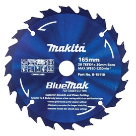 Makita B-15110 24T Bluemak Circular Saw Blade, 165 x 20 mm