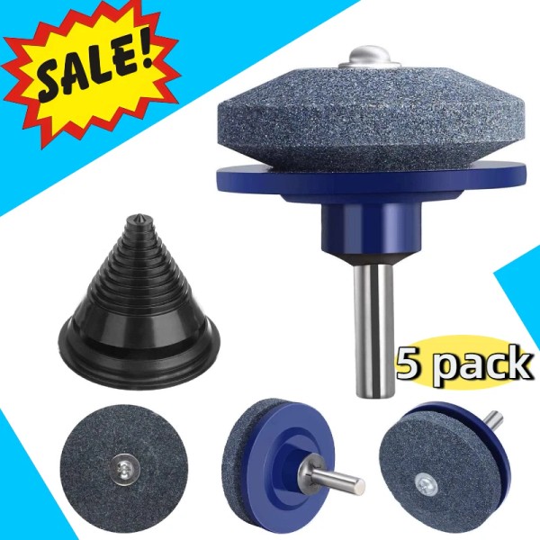 Unbranded 5PC Lawn Mower Blade Sharpener Balancer Kit for Drill