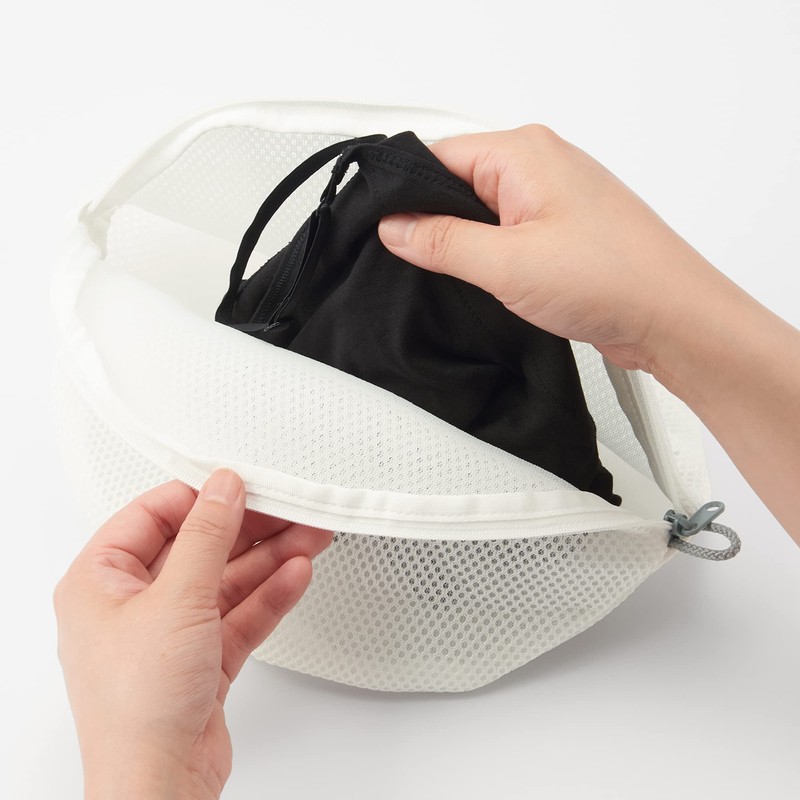 MUJI 44593547 Polyester Cushion Mesh Washing Net, Round/Approx. 11.2 x