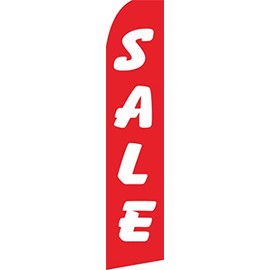 Red and White Sale Feather Flag, Sale Swooper Flag (Flag Only)