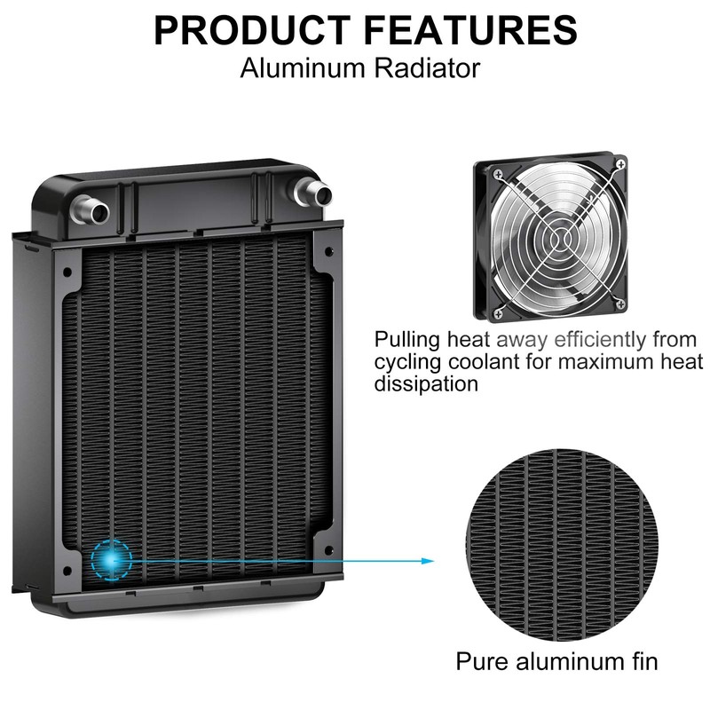Clyxgs 8 Pipe Aluminum Heat Exchanger Cooling Water Drain Water