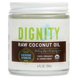 Raw Organic Coconut Oil for Skin, Hair & Cooking - Unrefined, Centrifuge-Extracted, Fair Trade Verified, Non-GMO, Virgin Coconut Oil - Beauty & Health Essentials (4 fl oz, Pack of 1)