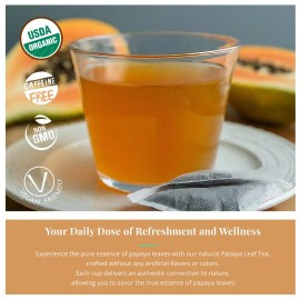 Akshit Organic Papaya Leaf  Tea, 75 Tea Bags, Te de Hojas de Papaya, HerbalTea