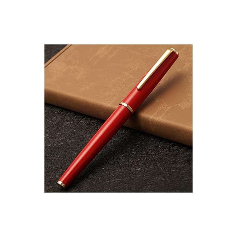 Jinhao 95 - Pluma estilográfica de metal, punta fina, rojo