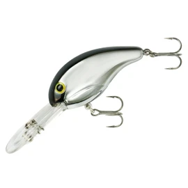 BANDIT LURES Series 300 Crankbait Bass Fishing Lures, Fisghing Accessories, Dives to 12-feet Deep, 2', 1/4 oz, Chrome Black Back, (BDT331)
