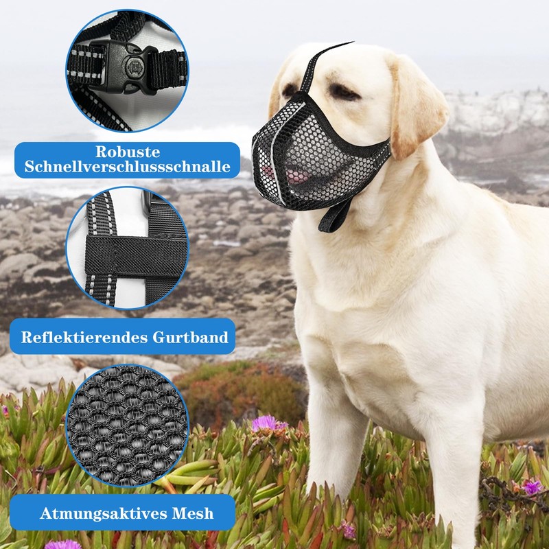 Adjustable Puppy Muzzles, Soft Mesh Muzzle for Small, Dog Muzzle