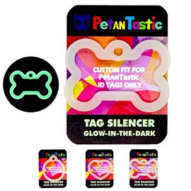 PetANTastic Dog Tag Silencers Dog or cat tag only, Glow in The Dark Silencer to Quiet Noisy Pet Tags