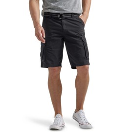 Lee Men's Big & Tall New Belted Wyoming Cargo Short, Black