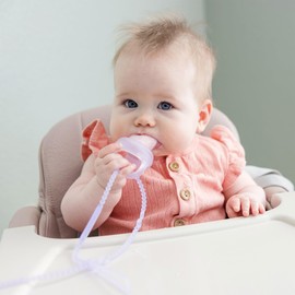 Olababy Silicone Strap for Baby Toys, Teethers, Sippy Cups, Bottles w Handles, Feeding Spoons, High Chairs, Strollers, Car Seats and Travel Essentials (4 Straps, 2 Blueberry / 2 Pearl)