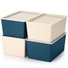 Menkxi 4 Pcs Storage Bins with Lids Plastic Storage Containers