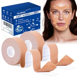 Cinta de estiramiento facial antiarrugas | Cinta adhesiva para arrugas | Cinta de elevación miofascial facial para la piel | Cinta antiarrugas para cara y frente | Cinta facial para arrugas | Cinta