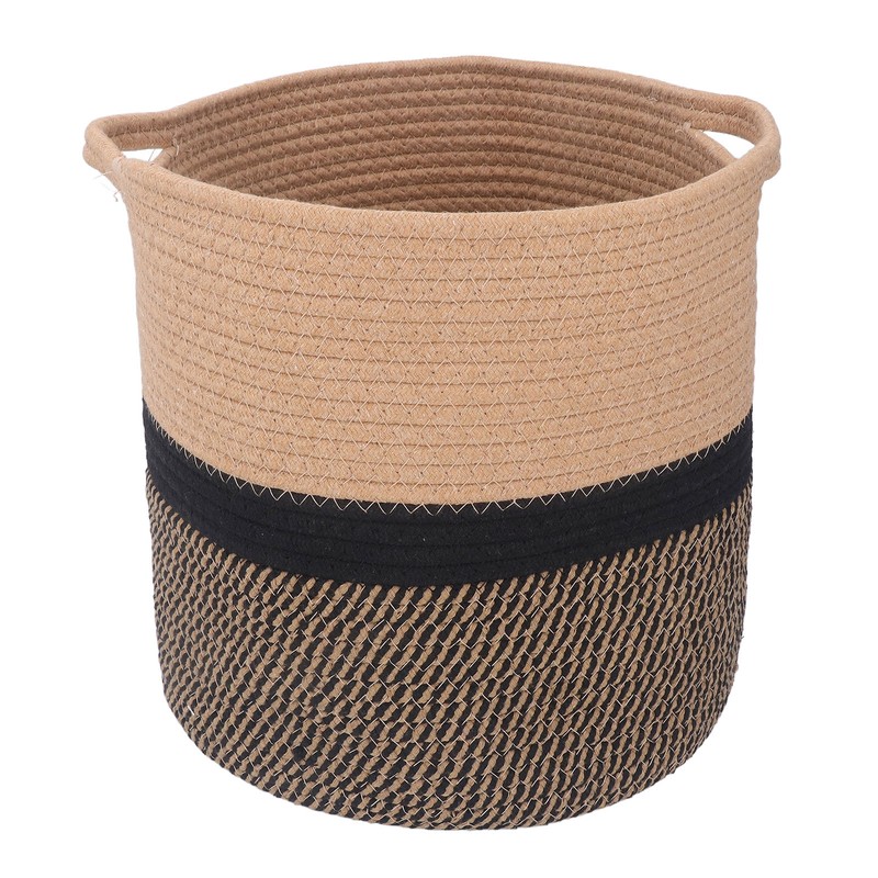 Woven Laundry Basket Cotton Rope Multifunctional Clothes Storage Hamper with