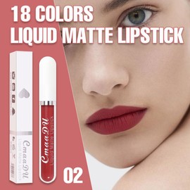 evpct CmaaDu 1Pcs Nude Pink Liquid Matte Lipstick Lipgloss Set for Women, labiales mate 24 horas originales matte larga duracion 24 Hour Lipstick Lip Stains Long Lasting Waterproof 24, 01#