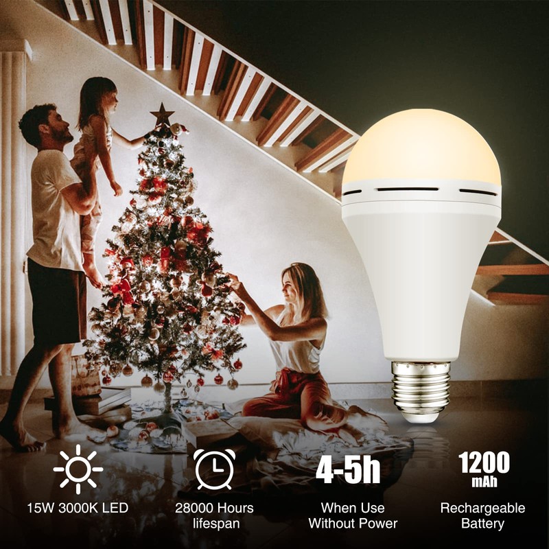 Neporal Emergency Rechargeable Light Bulbs Stay Light Up When Home