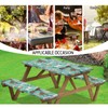 Wiryuouvt Horses Picnic Table Cover Elastic Crushed Flowers Picnic Table