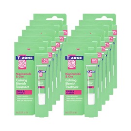 T-Zone 12 x 8ml Multipack of 10% Niacinamide & Cica Calming Blemish Treatment, Helps Reduce Blemishes and Spots, Calms & Soothes Irritated Skin