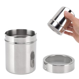 Sugar Shaker Duster, Powdered Sugar Shaker Duster with Lid, Widely Used Powder Dispenser Sifter For Fine Mesh Cocoa Flour,Stainless Steel Coffee SifterCinnamon Sugar Pepper Powder