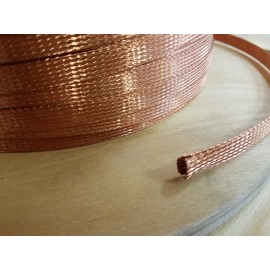 CCC 50 FEET 3/8" BRAIDED GROUND STRAP GROUNDING Bare Copper Flat Braid MADE IN USA