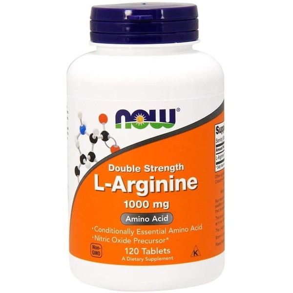 Now Foods Arginine 1000mg, 120 tabs (Pack of 2)